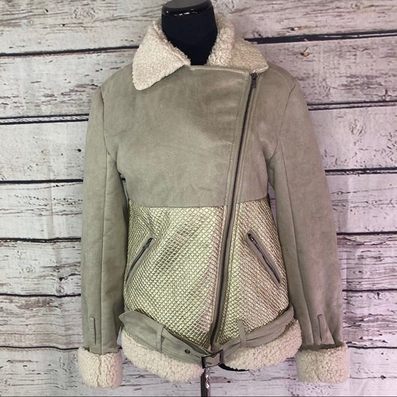 Mink PINK Major Tom Aviator Faux Suede Jacket - Picture 7 of 10